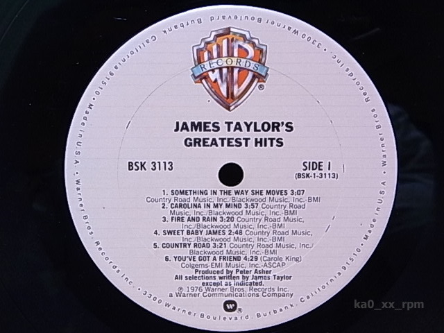 ★☆James Taylor ジェイムス・テイラー「Greatest Hits グレイテスト・ヒッツ」☆★_画像2