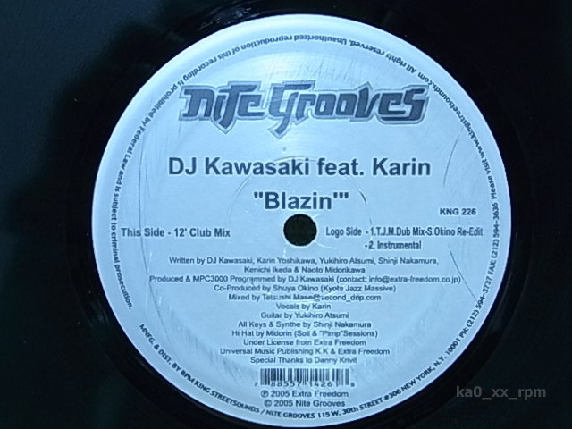 **DJ Kawasaki Feat. Karin[Blazin\']**5 point and more free shipping!!!