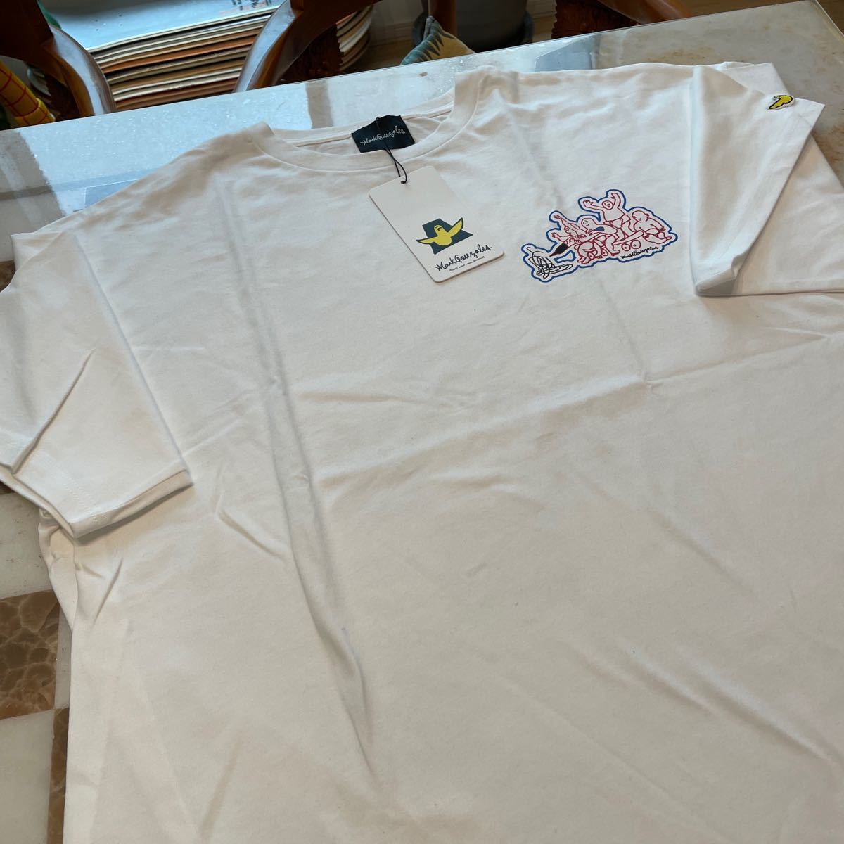 【激レア新品】マークゴンザレスTシャツ(ホワイトムシュープリントLサイズ)