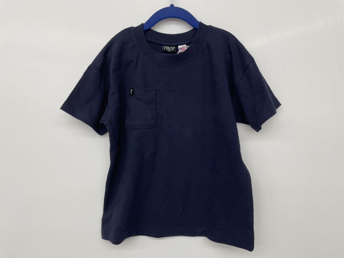 新品■reor キッズ 半袖シャツ 2枚セット 120 ネイビー カーキ 綿100% Tシャツ コットン_画像2