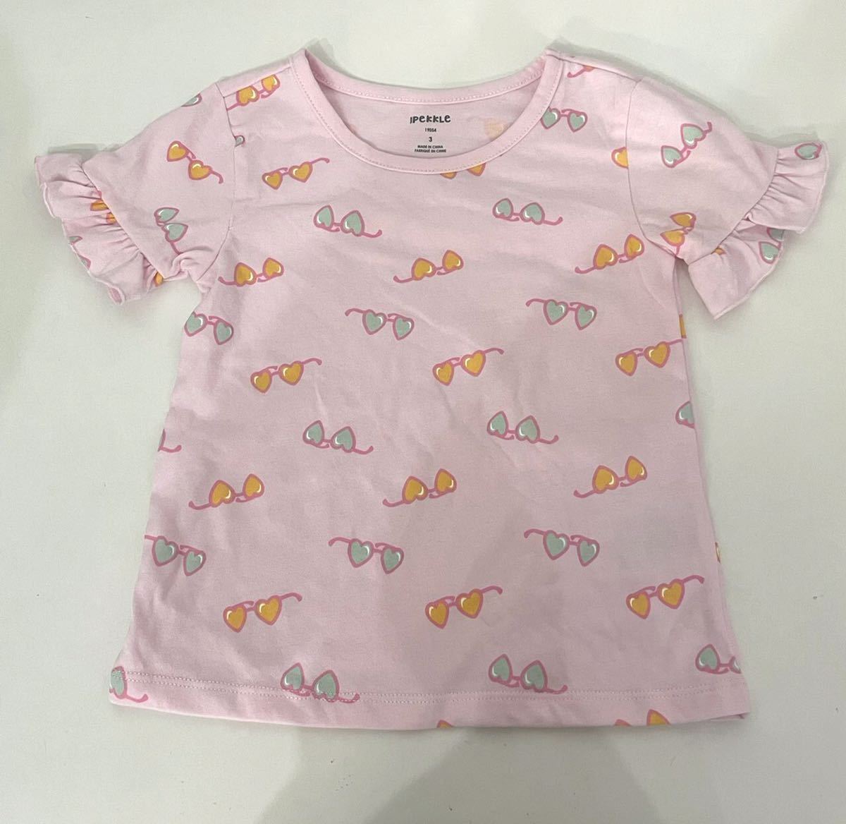 新品■PekkLe ペックル 女の子 半袖Tシャツ 4枚セット 4 / 4歳 虹 ハート♪_画像4