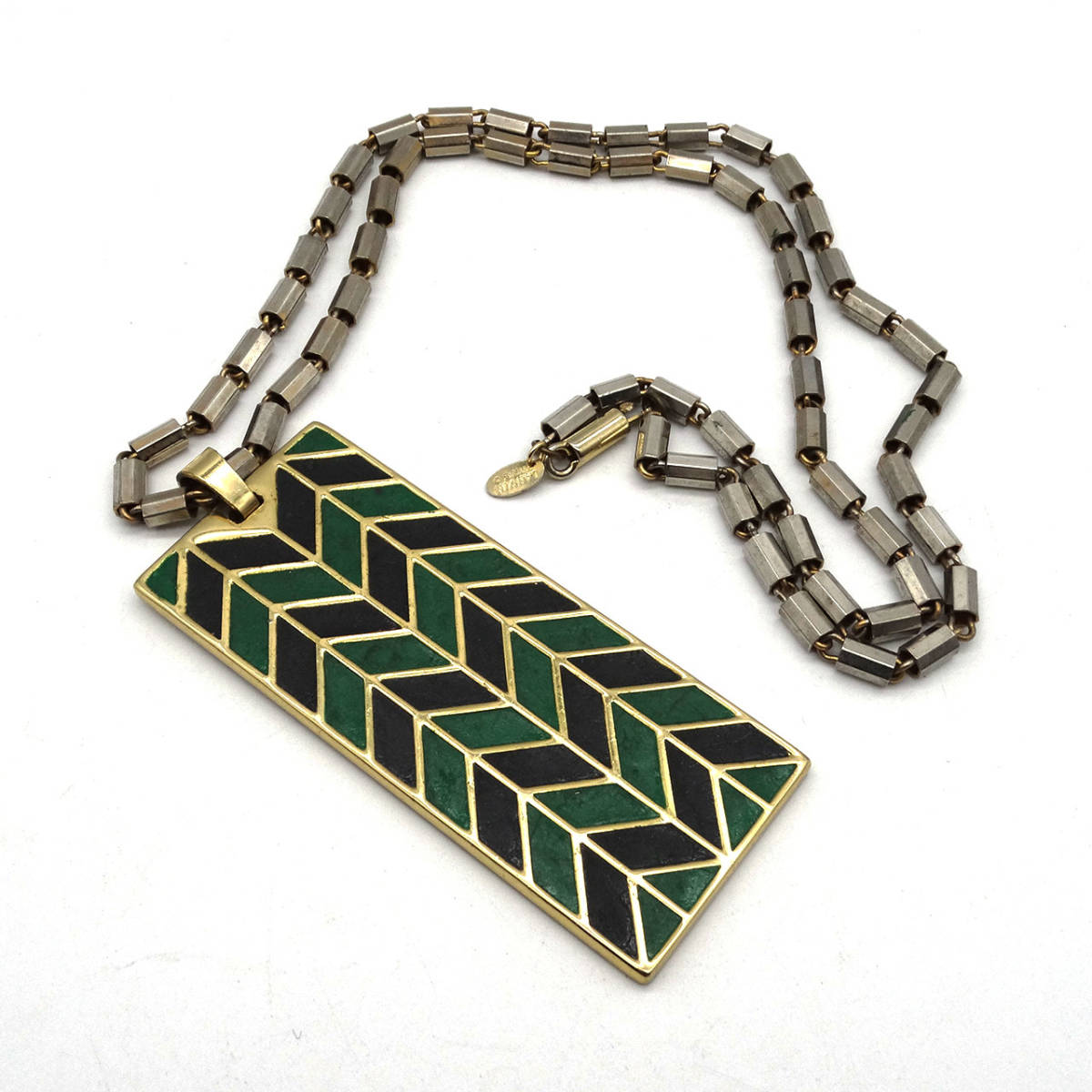 ★「LANVIN」70s vintage geometric pattern necklace _画像2