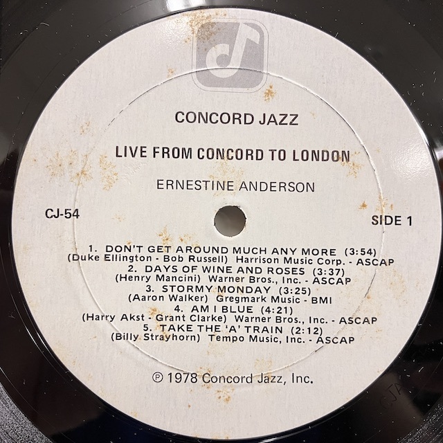 ●即決VOCAL LP Ernestine Anderson / live from Concord to London jv2815 米オリジナル、白艶 アーネスティン・アンダーソン_画像3