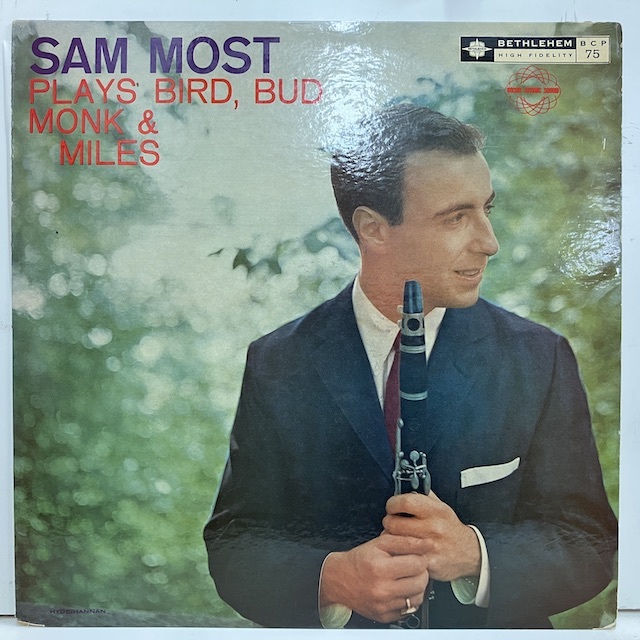 ●即決LP Sam Most / plays Bird Bud Monk & Miles 米オリジナル、エンブレム赤銀Dg Mono Pat刻印 j33719 サム・モスト