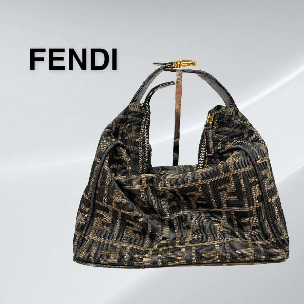 FENDI フェンディ FFロゴ ズッカ 総柄 キャンバス レザー ワン