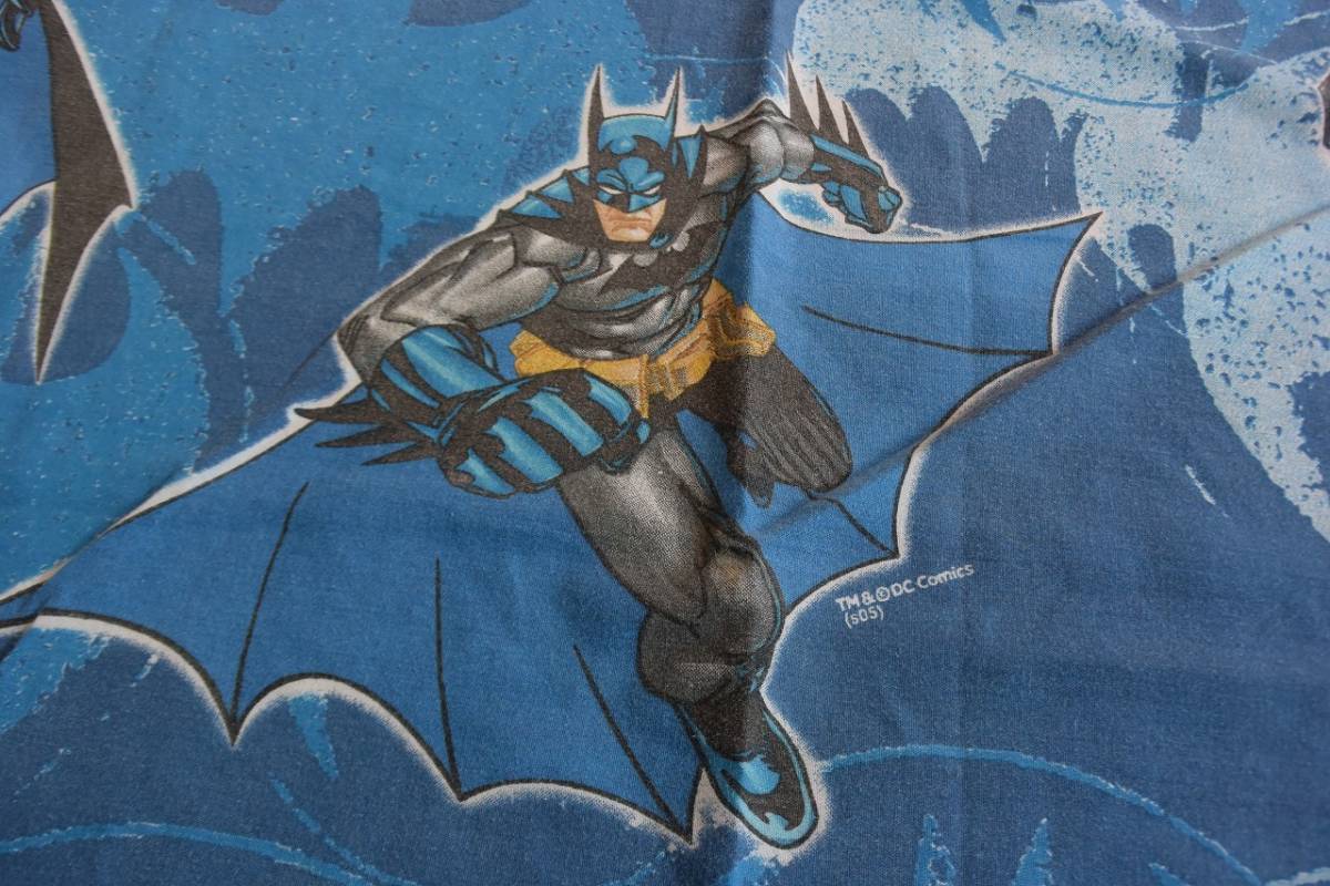 USAヴィンテージ BATMAN バットマン ベッドシーツ リメイク生地 素材 フラットシーツ アメコミ DCコミックス アメリカ仕入 総柄 B1273_画像6