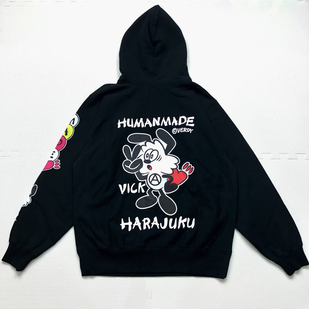 新品正規品 送料込み! HUMAN MADE VERDY VICK PIZZA HOODIE BLACK 黒 L