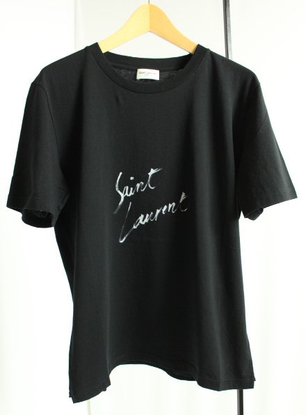  sun rolan lady's T-shirt unisex OKsigni tea - Logo black size M SAINT LAURENT