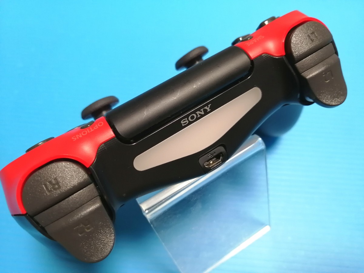 SONY　PS4純正コントローラー デュアルショック4 　レッド ブラック ツートンカラーCUH-ZCT2J（後期型）分解整備済み