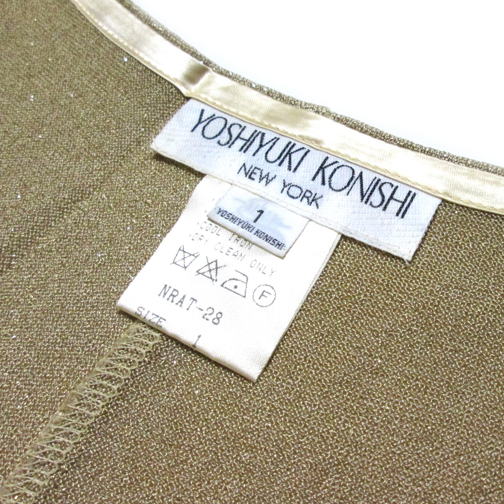 Vintage ficce YOSHIYUKI KONISHI Vintage Fitch . Yoshiyuki Konishi [S] Gold asimeto Lee юбка 132282-q