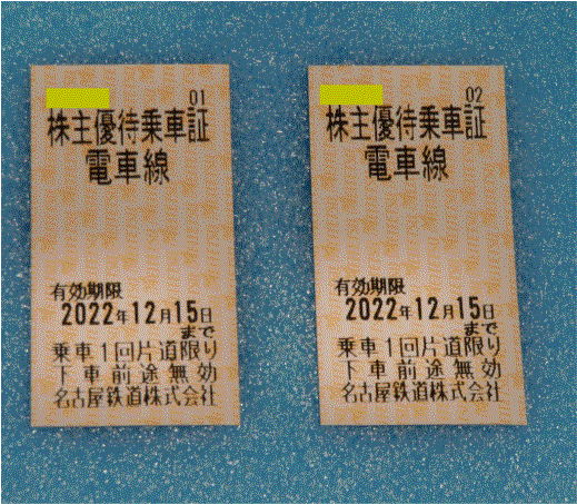 名古屋鉄道 株主優待乗車証 2枚セット_画像1