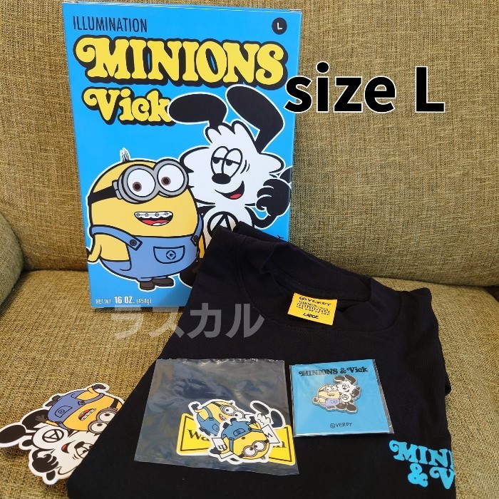 L】USJ ユニバ Minions×Vick VERDY ミニオン ボックスセット Tシャツ