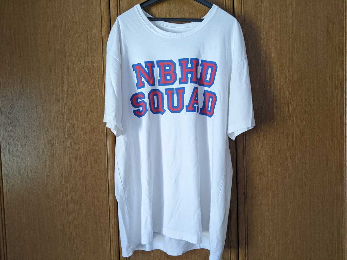 ネイバーフッド　半袖Tシャツ　XLサイズ　ホワイト　白色　青　赤　ビッグロゴ　日本製　NEIGHBORHOOD 即決