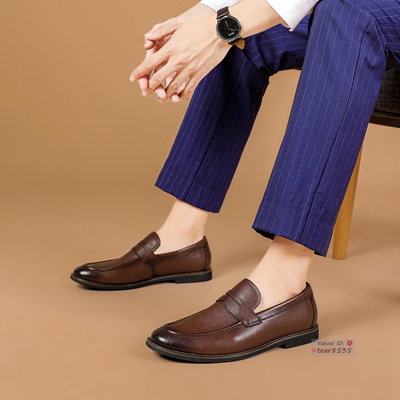 新品★コインローファー 高級紳士靴 メンズ ビジネスシューズ 革靴 シンプル【全3色選択可】26.0cm_画像4