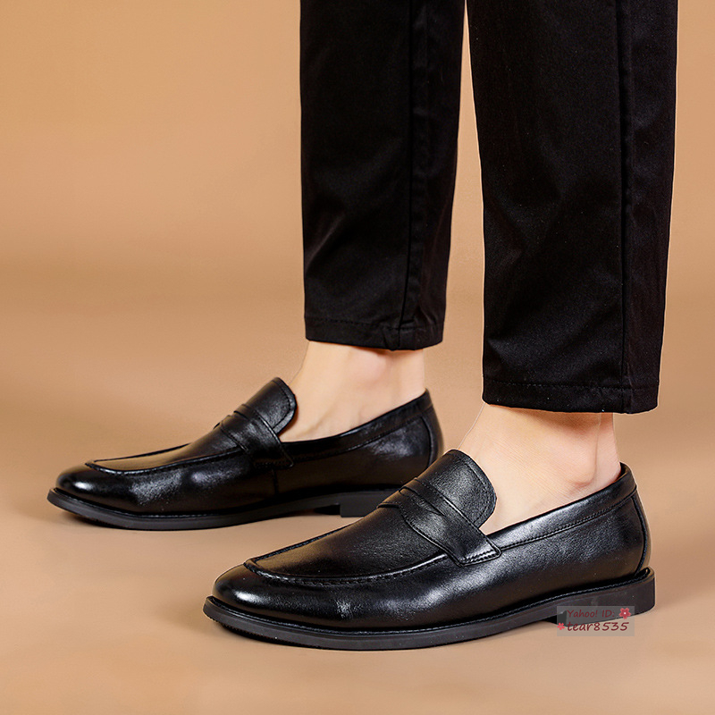 新品★コインローファー 高級紳士靴 メンズ ビジネスシューズ 革靴 シンプル【全3色選択可】26.0cm_画像5