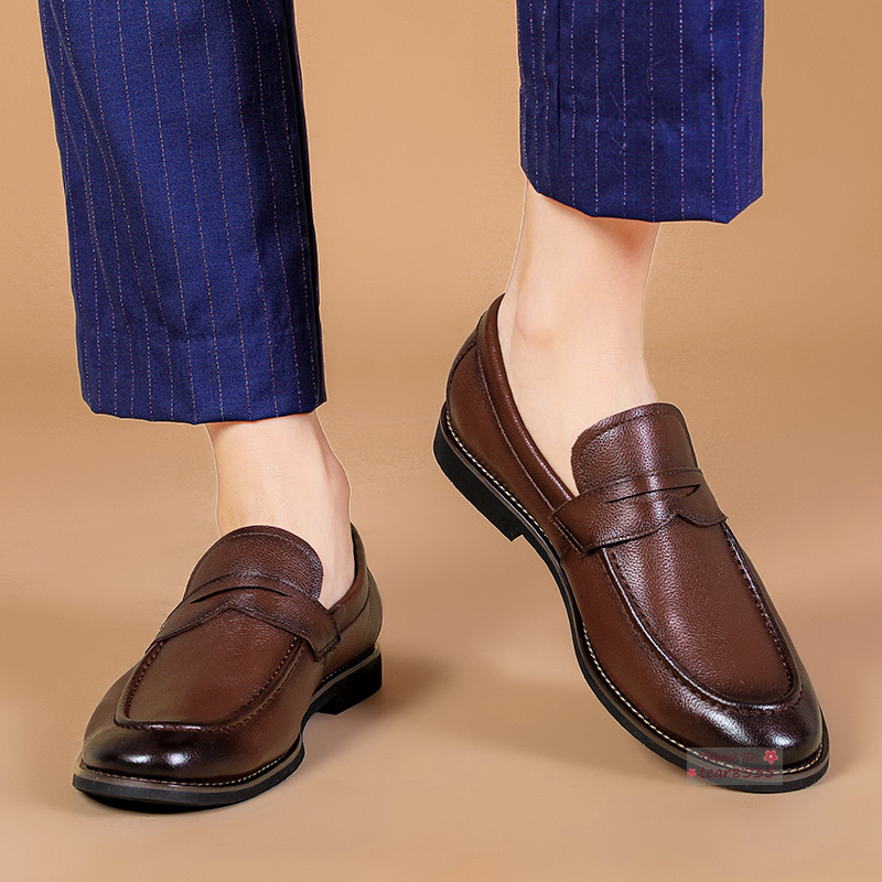 新品★コインローファー 高級紳士靴 メンズ ビジネスシューズ 革靴 シンプル【全3色選択可】26.0cm_画像3