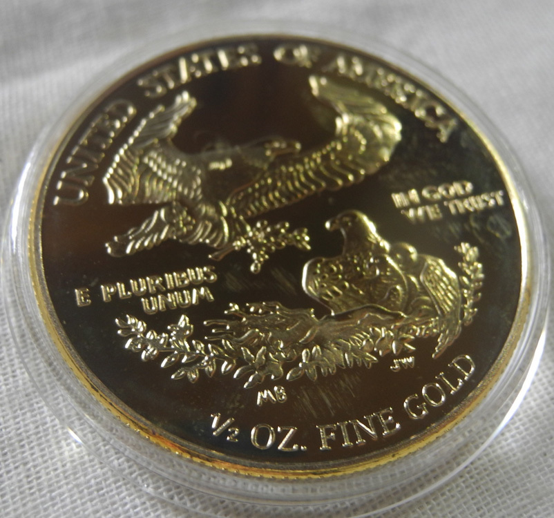  America Liberty золотая монета 24 позолоченный копия монета 2021 год 1/2oz 1/2 унция 24 золотой P золотая монета USA