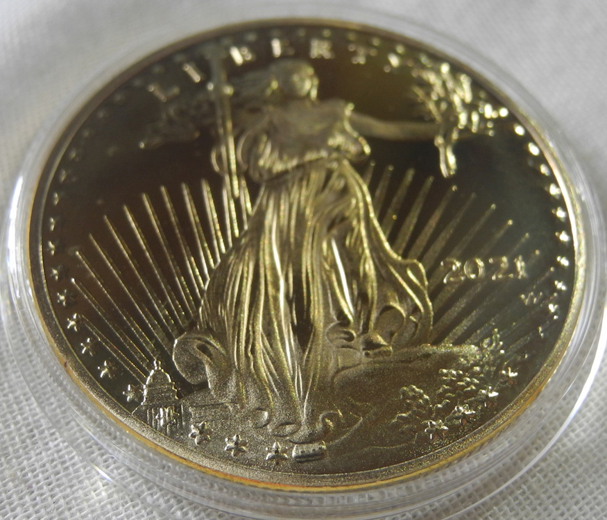  America Liberty золотая монета 24 позолоченный копия монета 2021 год 1/2oz 1/2 унция 24 золотой P золотая монета USA