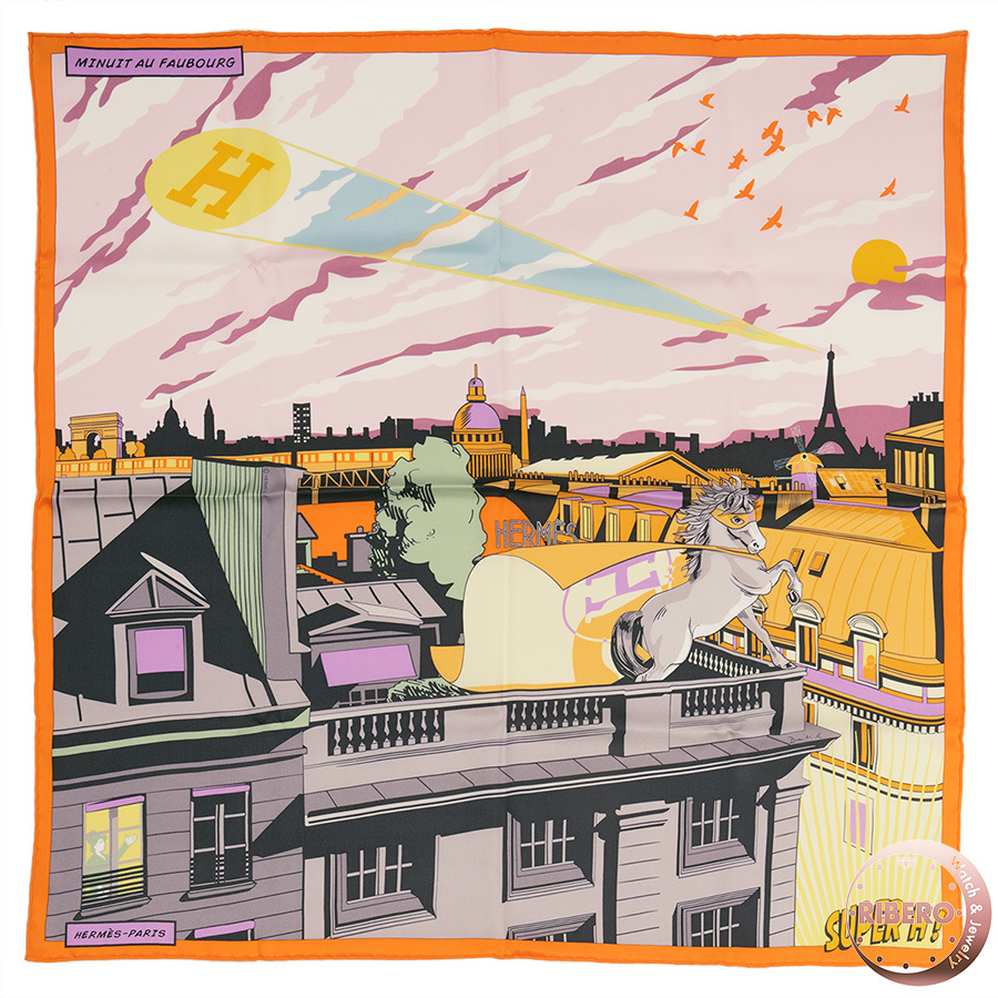 HERMES エルメス カレ70 Minuit au Faubourg ミッドナイト・フォーブル