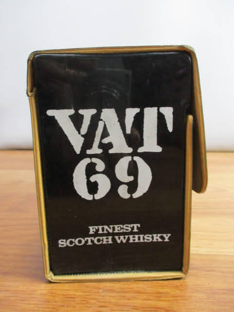 *VAT69 кассетная лента кейс для хранения * Showa Retro Scotch виски примерно 28.5×7.5×H11.5.FINEST SCOTCH WHISKY Vintage!H-C-120720