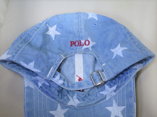 POLO RALPH LAUREN ポロ ラルフローレン  スター デニム キャップ サイズ S ～ M ポニー刺繍 星柄 総柄