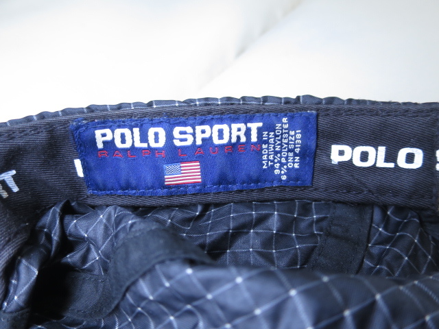 90s POLO SPORT ナイロン ジェット キャップ ブラック ポロ 90s POLO SPORT ナイロン ジェット キャップ ブラック ポロ