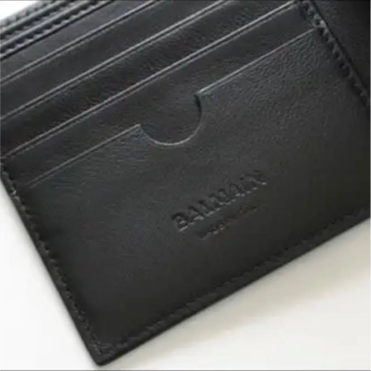 8894◇BALMAIN◇2つ折り財布◇定価59,400円◇ブラック本革◇新品