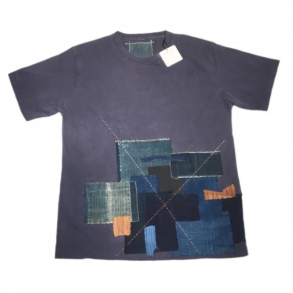 大特価放出! Tシャツ パッチワーク ビンテージ藍染襤褸 Size1(M) 限定 remake 藍染 文字、ロゴ 大特価放出! Tシャツ パッチワーク ビンテージ藍染襤褸 Size1(M) 限定 remake 藍染 文字、ロゴ