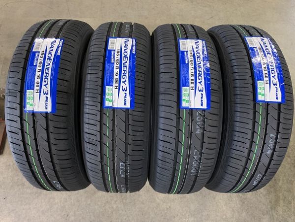 §即納!日本製 185/60R16(185/60-16)新品 タイヤ 4本 24年製 トーヨー TOYO ナノエナジー3+ NANOENERGY3PLUS アクア/フィット/ノート 等_画像1