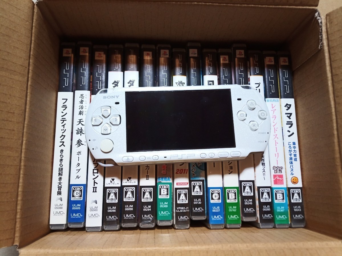 PSP-3000 本体 & PSPソフト15本セット　状態難　ジャンク品