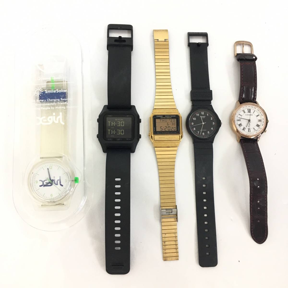 □ジャンク品□時計20本まとめ売り②NIXON X-girl CASIO CITIZEN swatch DW Silly Good SKAGEN ALLY DENOVO 複数落札同梱OK B220701-303_画像3