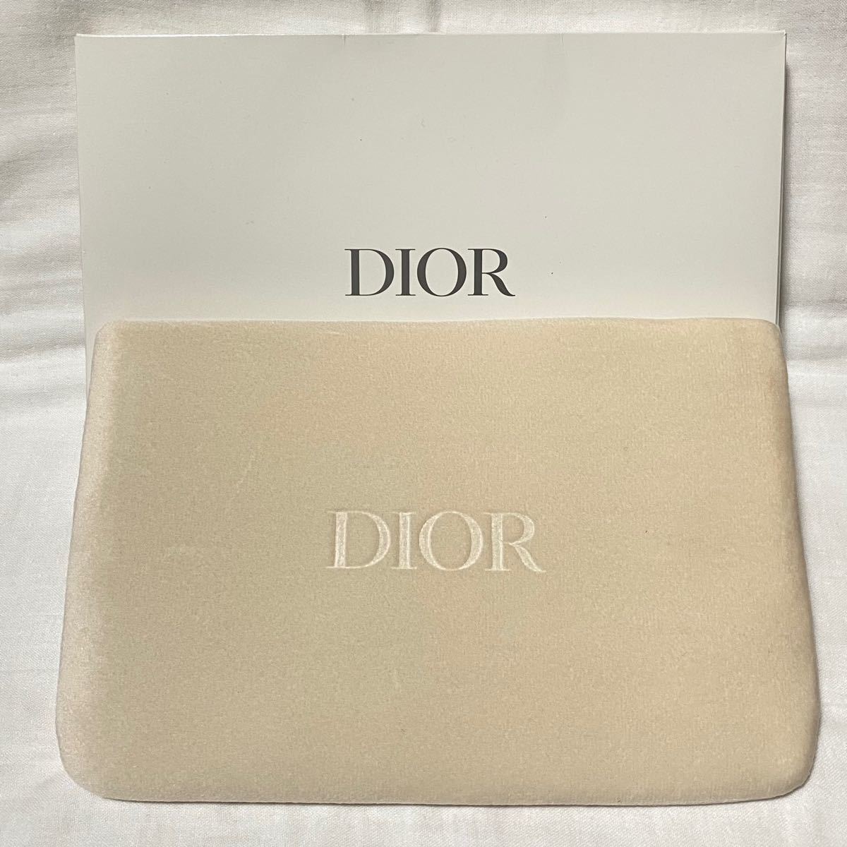 Christian Dior ディオール ノベルティ ポーチ ベルベット アイボリー