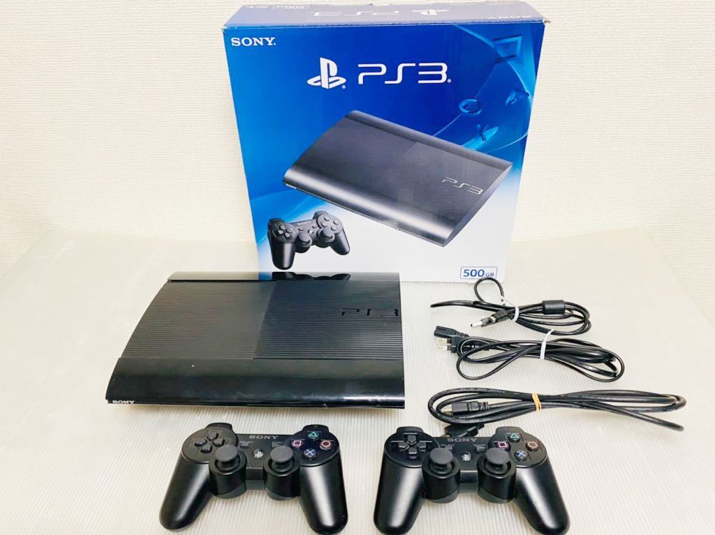 動作品 SONY PS3 プレイステーション3 500GB 本体・コントローラー CECH-4300C チャコールブラック プレステ3  PlayStation3 HDMIケーブル付