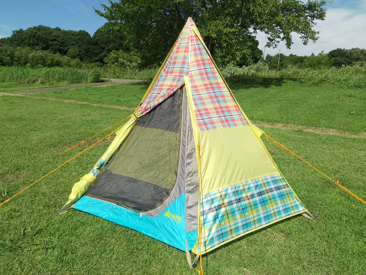 LOGOS ロゴス チェッカーTepee マジックキャノピー220 & チェッカーTepee ブリッジヘキサ ティピー&ヘキサタープ