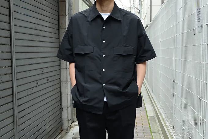 ユナイタス　UNITUS Open Collar Big Shirt BLACK size:S オープンカラーシャツ 半袖シャツ ワークシャツ 開襟
