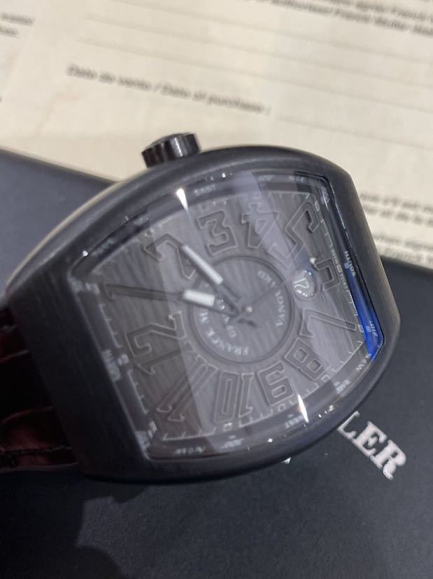2022年新品購入　フランクミュラー　ヴァンガード　新品同様　1年保証有り　FRANCK MULLER V45 SC クロコレザー　自動巻　腕時計_画像6