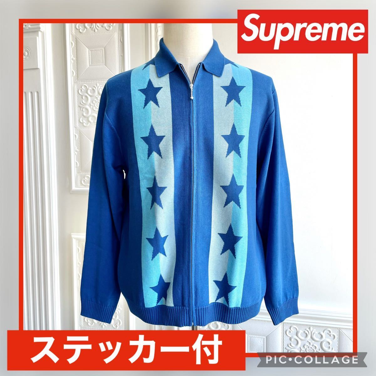 supreme 2016aw Zip Up Polo Sweater L-