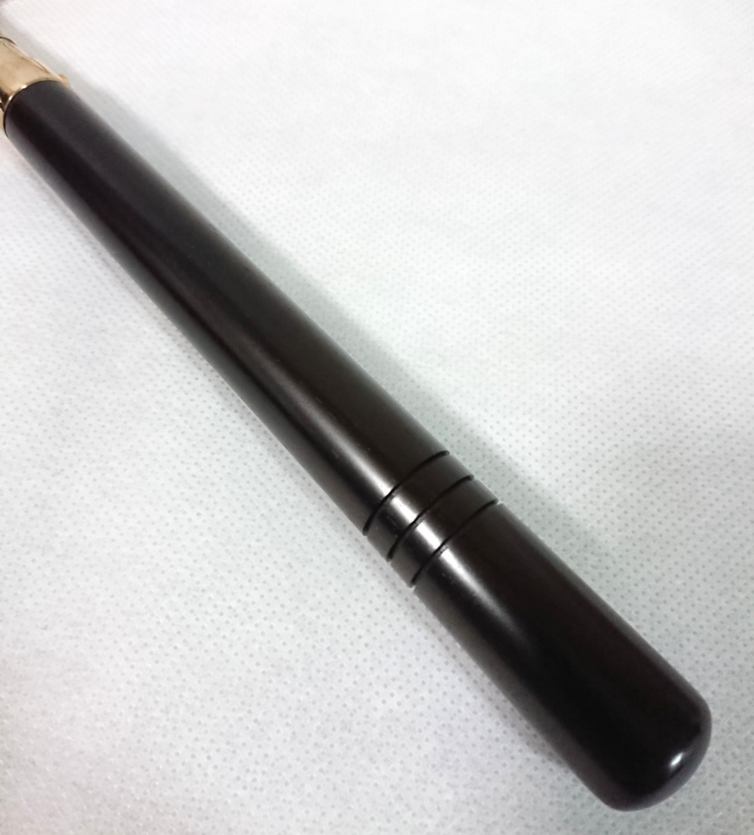 錫杖 六環 真鍮 本焼 黒檀柄付 京都製 工芸品 仏具・法具・密教・山伏
