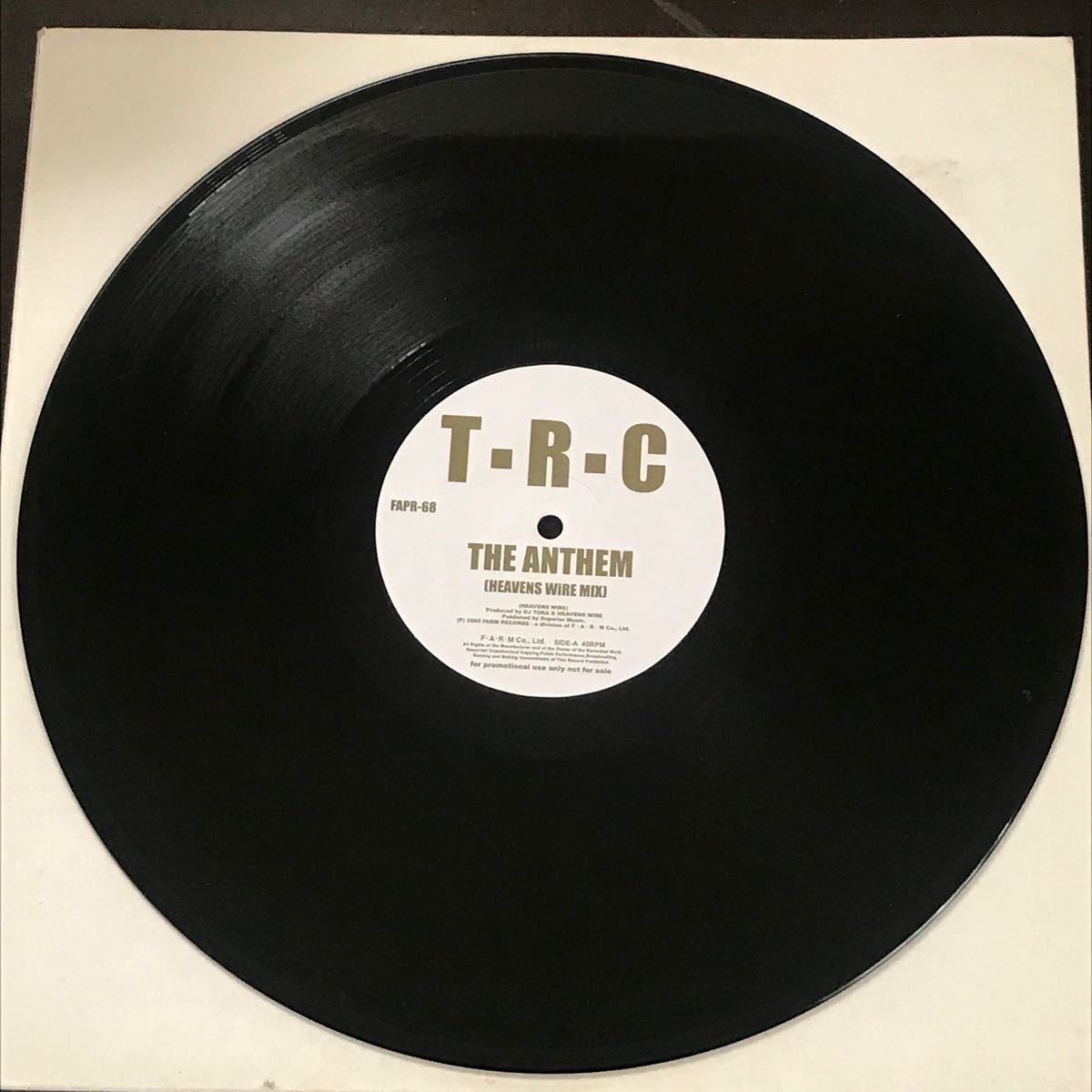 LP 12" レコード T.R.C / The Anthem _ DJ Tora / All Of Your Life