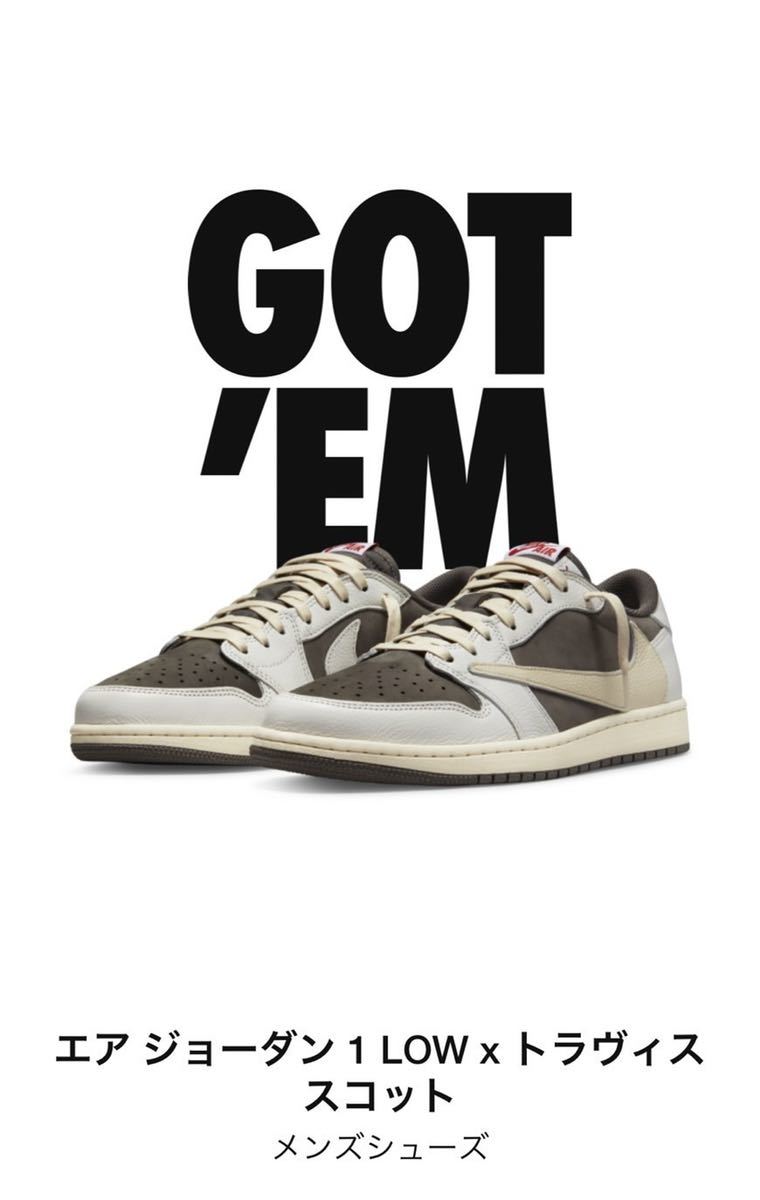 送料無料Travis Scott x Nike Air Jordan 1 Low Reverse Mocha/Sail