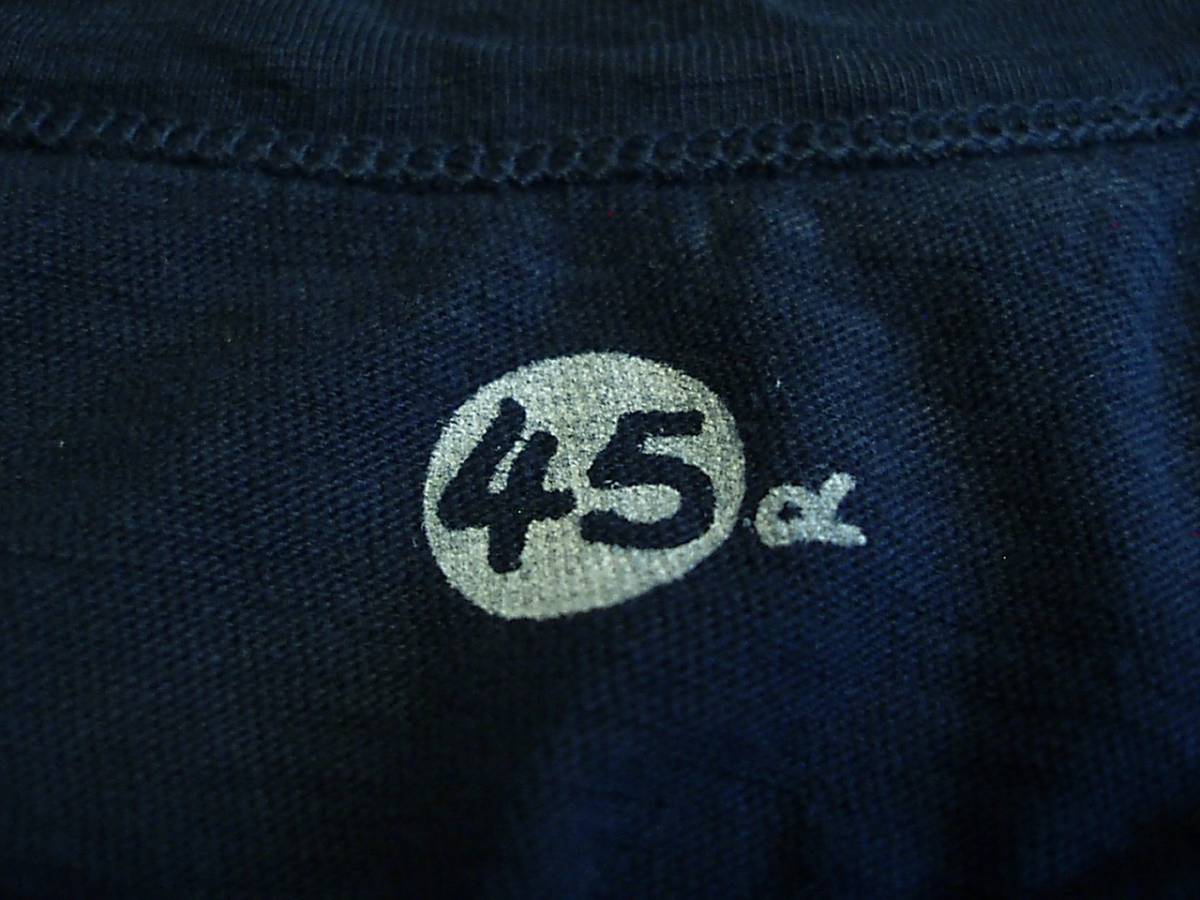 ●45R フォーティーファイブアールピーエム 無地カットソー（2サイズ 美品です） 長袖Tシャツ 45rpm 紺 日本製_画像8