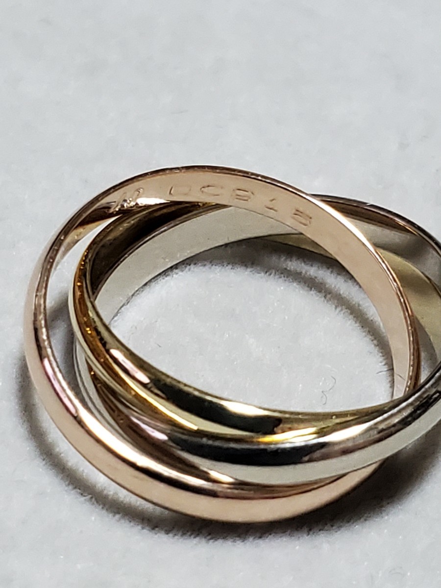 新品仕上げ済み 】Cartier カルティエ トリニティリング Au750 新品仕上げ済み 】Cartier カルティエ トリニティリング Au750