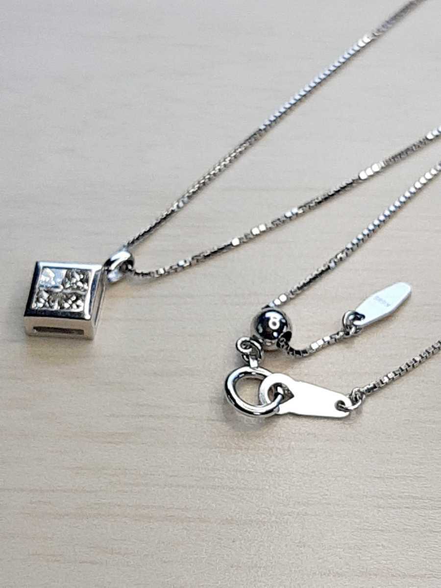 k18wg☆天然ダイヤ0.50ct☆ネックレス45mm ペンダント☆105