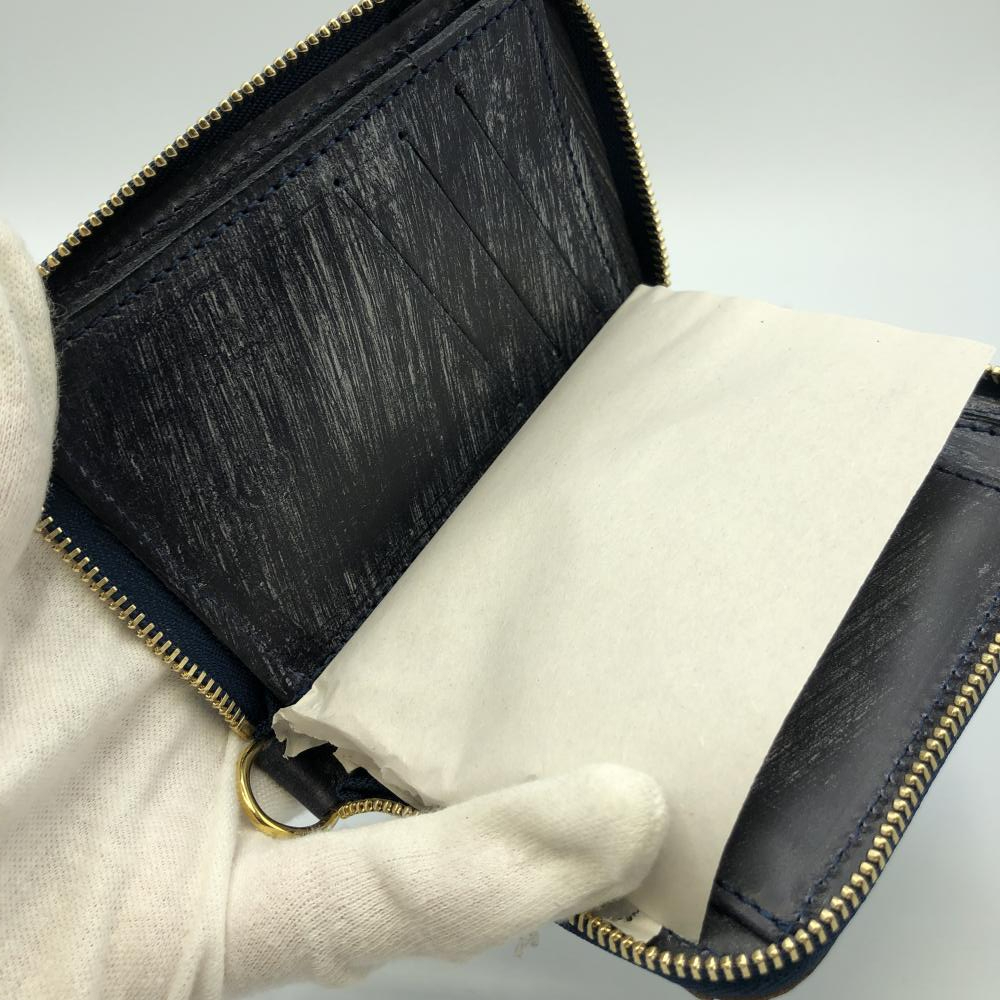 中古】GLENROYAL 二つ折り財布 BLUEROYAL グレンロイヤル ダークブルー