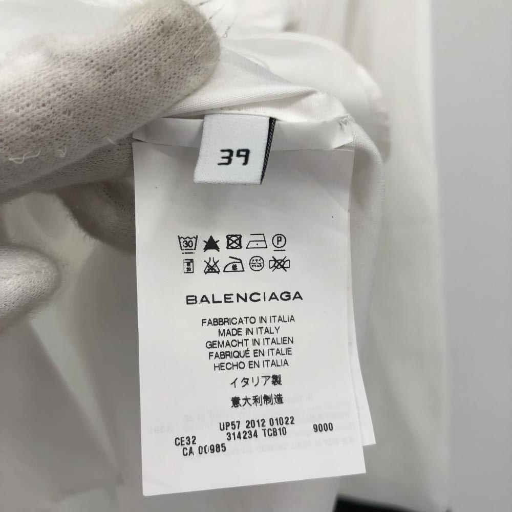 BALENCIAGA ドレスシャツ メンズ 長袖トップス ホワイト/ブラック 