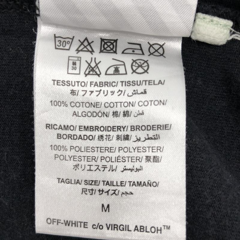 【中古】Off-White 17SS Embroidery T Shirt サイズM ブラック 刺?Tシャツ ポルトガル製 オフホワイト_画像5