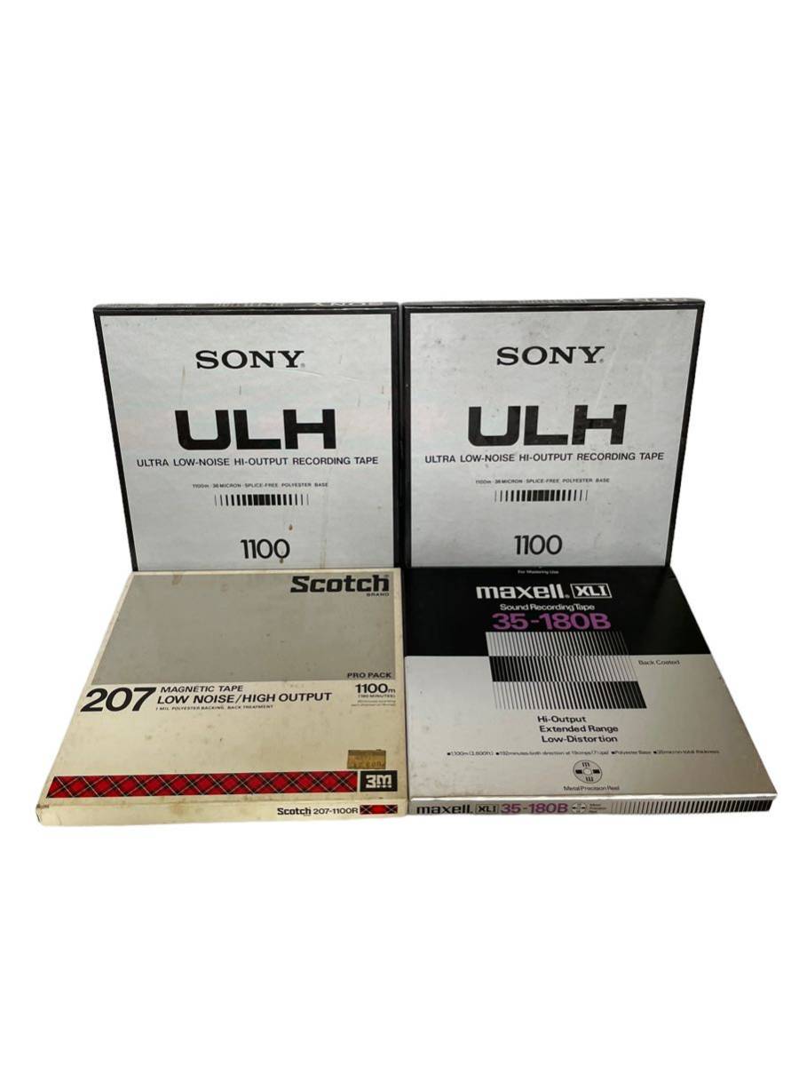 K713-14 オープンリールテープ 4本セット まとめ SONY ULH、maxell 35-180B、Scotch 207-1100R 現状品 ※動作未確認