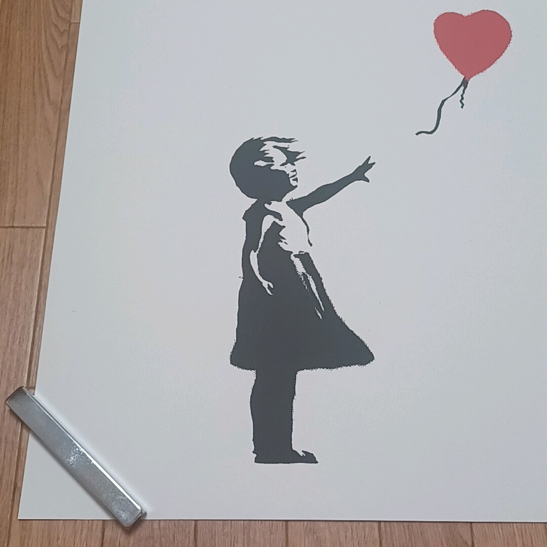 バンクシー Banksy 赤い風船に手を伸ばす少女 WCP販売証明書付