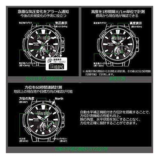 【カシオ】 プロトレック 新品 腕時計 PRW-7000FC-1JF 電波ソーラー ブラック 未使用品 メンズ 男性 CASIOの画像6