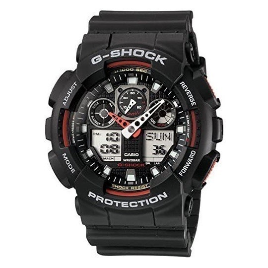 カシオ 新品 ジーショック メンズ 腕時計 CASIO G-SHOCK Gショック 未使用品 GA-100-1A4DR ブラック×レッド 逆輸入品_画像4
